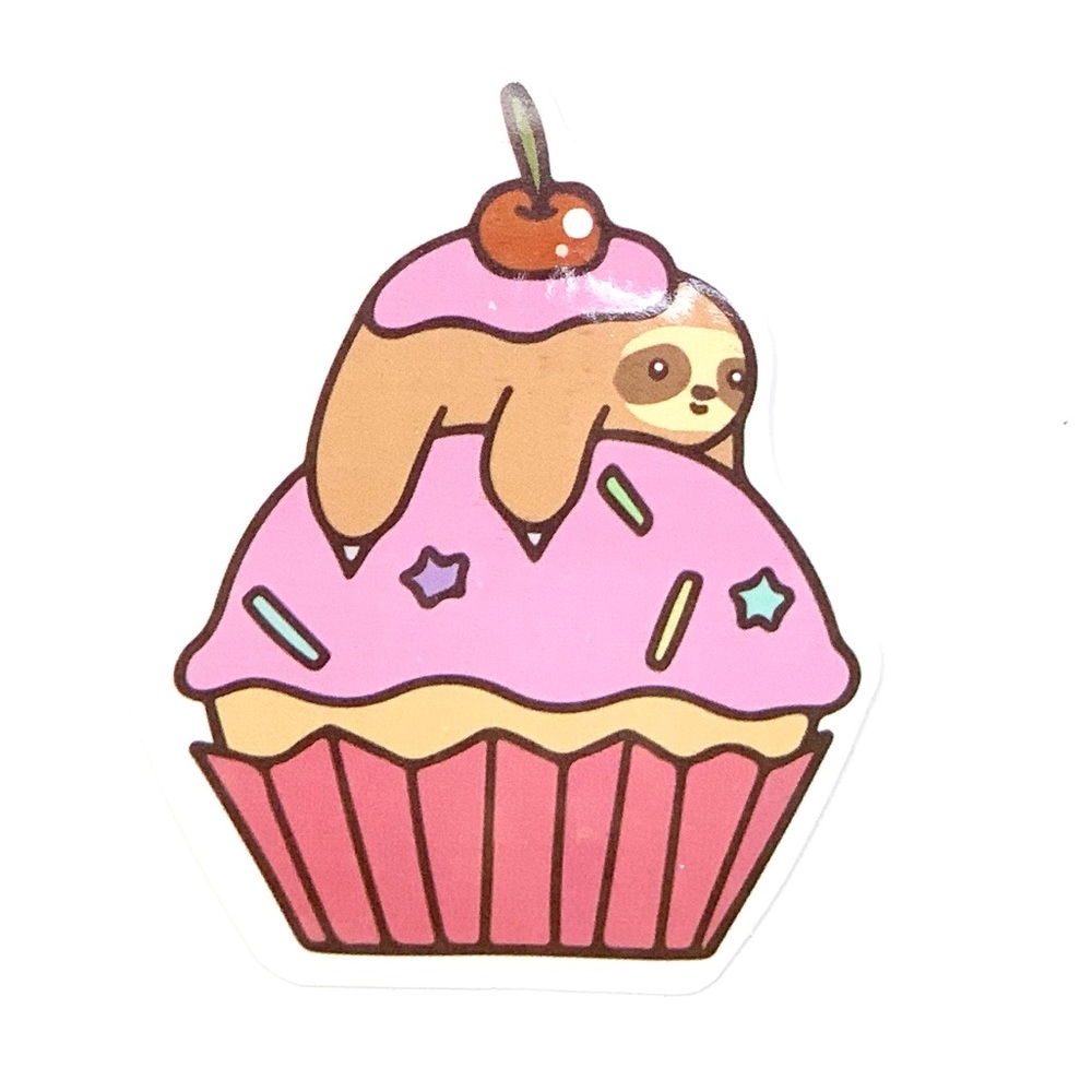 Sloth Cupcake Vinyl Sticker